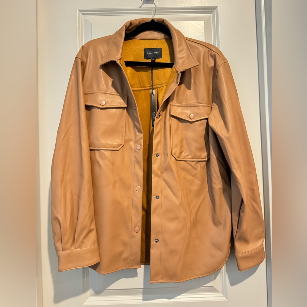 Faux Leather Tan Jacket